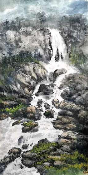 盛絜作品1《春潮源》 (36X68)